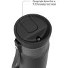 imageContigo SnapSeal 16 oz Stainless Steel VacuumInsulated Water Bottle with Leakproof AutoClose Lid StrawCompatible amp Carry Strap BPAFree amp LeadFree Dishwasher SafeLicorice Gunmetal
