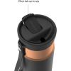 imageContigo SnapSeal 16 oz Stainless Steel VacuumInsulated Water Bottle with Leakproof AutoClose Lid StrawCompatible amp Carry Strap BPAFree amp LeadFree Dishwasher SafeLicorice Bronze