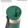 imageContigo SnapSeal 16 oz Stainless Steel VacuumInsulated Water Bottle with Leakproof AutoClose Lid StrawCompatible amp Carry Strap BPAFree amp LeadFree Dishwasher SafeDark Emerald Champagne