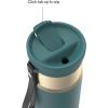 imageContigo SnapSeal 16 oz Stainless Steel VacuumInsulated Water Bottle with Leakproof AutoClose Lid StrawCompatible amp Carry Strap BPAFree amp LeadFree Dishwasher SafeMineral Teal Champagne