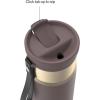 imageContigo SnapSeal 16 oz Stainless Steel VacuumInsulated Water Bottle with Leakproof AutoClose Lid StrawCompatible amp Carry Strap BPAFree amp LeadFree Dishwasher SafeTerra Champagne