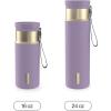 imageContigo SnapSeal 16 oz Stainless Steel VacuumInsulated Water Bottle with Leakproof AutoClose Lid StrawCompatible amp Carry Strap BPAFree amp LeadFree Dishwasher SafePurple Carrot Champagne
