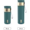 imageContigo SnapSeal 16 oz Stainless Steel VacuumInsulated Water Bottle with Leakproof AutoClose Lid StrawCompatible amp Carry Strap BPAFree amp LeadFree Dishwasher SafeMineral Teal Champagne
