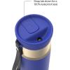 imageContigo SnapSeal 16 oz Stainless Steel VacuumInsulated Water Bottle with Leakproof AutoClose Lid StrawCompatible amp Carry Strap BPAFree amp LeadFree Dishwasher SafeWild Indigo Champagne