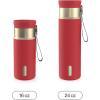 imageContigo SnapSeal 16 oz Stainless Steel VacuumInsulated Water Bottle with Leakproof AutoClose Lid StrawCompatible amp Carry Strap BPAFree amp LeadFree Dishwasher SafeGoji Berry Champagne