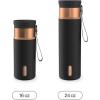 imageContigo SnapSeal 16 oz Stainless Steel VacuumInsulated Water Bottle with Leakproof AutoClose Lid StrawCompatible amp Carry Strap BPAFree amp LeadFree Dishwasher SafeLicorice Bronze
