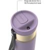 imageContigo SnapSeal 16 oz Stainless Steel VacuumInsulated Water Bottle with Leakproof AutoClose Lid StrawCompatible amp Carry Strap BPAFree amp LeadFree Dishwasher SafePurple Carrot Champagne