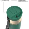 imageContigo SnapSeal 16 oz Stainless Steel VacuumInsulated Water Bottle with Leakproof AutoClose Lid StrawCompatible amp Carry Strap BPAFree amp LeadFree Dishwasher SafeDark Emerald Champagne