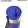 imageContigo SnapSeal 16 oz Stainless Steel VacuumInsulated Water Bottle with Leakproof AutoClose Lid StrawCompatible amp Carry Strap BPAFree amp LeadFree Dishwasher SafeWild Indigo Champagne
