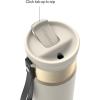 imageContigo SnapSeal 16 oz Stainless Steel VacuumInsulated Water Bottle with Leakproof AutoClose Lid StrawCompatible amp Carry Strap BPAFree amp LeadFree Dishwasher SafeOatmilk Champagne