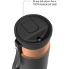 imageContigo SnapSeal 16 oz Stainless Steel VacuumInsulated Water Bottle with Leakproof AutoClose Lid StrawCompatible amp Carry Strap BPAFree amp LeadFree Dishwasher SafeLicorice Bronze
