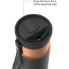 imageContigo SnapSeal 16 oz Stainless Steel VacuumInsulated Water Bottle with Leakproof AutoClose Lid StrawCompatible amp Carry Strap BPAFree amp LeadFree Dishwasher SafeLicorice Bronze