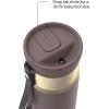 imageContigo SnapSeal 16 oz Stainless Steel VacuumInsulated Water Bottle with Leakproof AutoClose Lid StrawCompatible amp Carry Strap BPAFree amp LeadFree Dishwasher SafeTerra Champagne