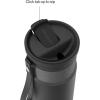 imageContigo SnapSeal 16 oz Stainless Steel VacuumInsulated Water Bottle with Leakproof AutoClose Lid StrawCompatible amp Carry Strap BPAFree amp LeadFree Dishwasher SafeLicorice Gunmetal