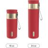 imageContigo SnapSeal 16 oz Stainless Steel VacuumInsulated Water Bottle with Leakproof AutoClose Lid StrawCompatible amp Carry Strap BPAFree amp LeadFree Dishwasher SafeGoji Berry Champagne