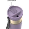 imageContigo SnapSeal 16 oz Stainless Steel VacuumInsulated Water Bottle with Leakproof AutoClose Lid StrawCompatible amp Carry Strap BPAFree amp LeadFree Dishwasher SafePurple Carrot Champagne