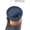 imageContigo SnapSeal 16 oz Stainless Steel VacuumInsulated Water Bottle with Leakproof AutoClose Lid StrawCompatible amp Carry Strap BPAFree amp LeadFree Dishwasher SafeAbyss Bronze