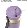 imageContigo SnapSeal 16 oz Stainless Steel VacuumInsulated Water Bottle with Leakproof AutoClose Lid StrawCompatible amp Carry Strap BPAFree amp LeadFree Dishwasher SafePurple Carrot Champagne