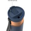 imageContigo SnapSeal 16 oz Stainless Steel VacuumInsulated Water Bottle with Leakproof AutoClose Lid StrawCompatible amp Carry Strap BPAFree amp LeadFree Dishwasher SafeAbyss Bronze