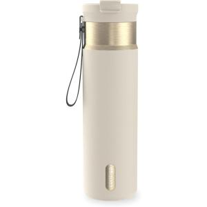 imageContigo DualSip 24 oz Stainless Steel VacuumInsulated Water Bottle with Carry Strap amp 2in1 Leakproof Lid Straw or Spout BPAFree amp LeadFree Dishwasher SafeOatmilk Champagne