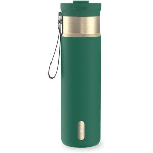 imageContigo DualSip 24 oz Stainless Steel VacuumInsulated Water Bottle with Carry Strap amp 2in1 Leakproof Lid Straw or Spout BPAFree amp LeadFree Dishwasher SafeDark Emerald Champagne