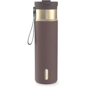 imageContigo DualSip 24 oz Stainless Steel VacuumInsulated Water Bottle with Carry Strap amp 2in1 Leakproof Lid Straw or Spout BPAFree amp LeadFree Dishwasher SafeTerra Champagne