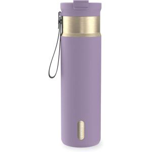 imageContigo DualSip 24 oz Stainless Steel VacuumInsulated Water Bottle with Carry Strap amp 2in1 Leakproof Lid Straw or Spout BPAFree amp LeadFree Dishwasher SafePurple Carrot Champagne
