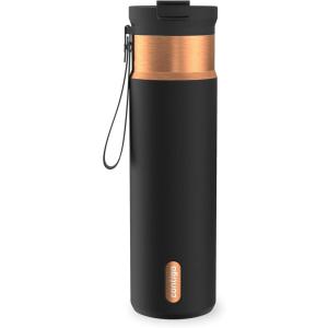 imageContigo DualSip 24 oz Stainless Steel VacuumInsulated Water Bottle with Carry Strap amp 2in1 Leakproof Lid Straw or Spout BPAFree amp LeadFree Dishwasher SafeLicorice Bronze