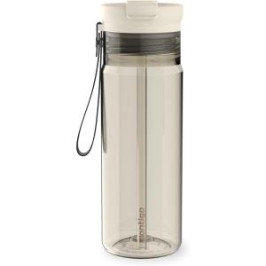imageContigo DualSip 28 oz Leakproof Plastic Water Bottle with Carrying Strap and 2Way Lid Drink From Straw or Spout 100 Leakproof Durable and Lightweight Tritan Bottle BPAFree and Dishwasher SafeOatmilk Champagne