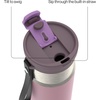 image:imageContigo DualSip 16 oz Compact Stainless Steel VacuumInsulated Water Bottle with 2in1 Leakproof Lid Straw or Spout BPAFree amp LeadFree Dishwasher SafeLunar Petal